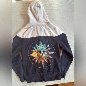 Mickey Mouse Disney Park Compass Full Zip Hoodie Adult Sz XS Embroidered